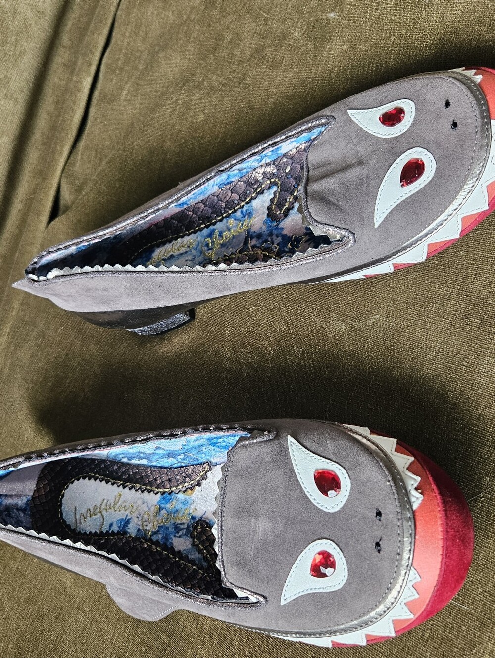Irregular Choice Mr Shark-o Shark Flats Sharko Glitter Slip On Size 42 US 11 - Picture 5 of 8